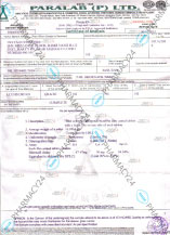 Сертификат качества препарата Виагра Сертификат качества PARALAB