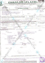 Сертификат качества препарата Сиалис Сертификат качества PARALAB